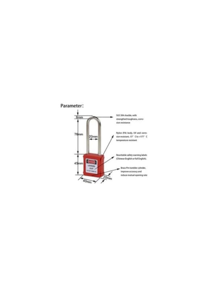 ماركة غير محددة قفل أمان صناعي أحمر من طراز DANGER/LOCKED OUT  - Image 2