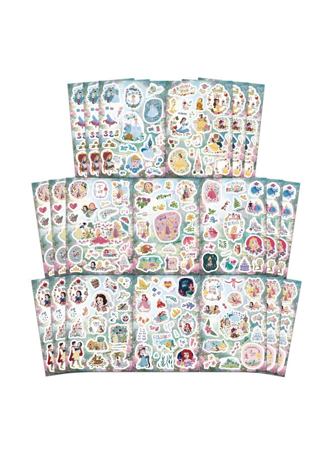 8 Cartoon Fresh Princess-themed Waterproof Stickers For Decorating Notebooks, Suitcases, Phone Cases, And Water Bottles