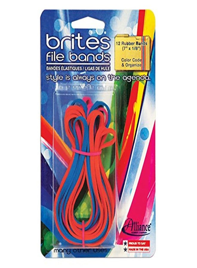 Alliance Brites File Bands Asstd. Elastic Bands, 12 Pcs. - Image 1