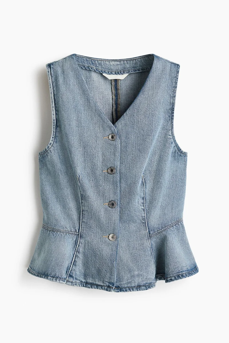 H&M Denim peplum waistcoat