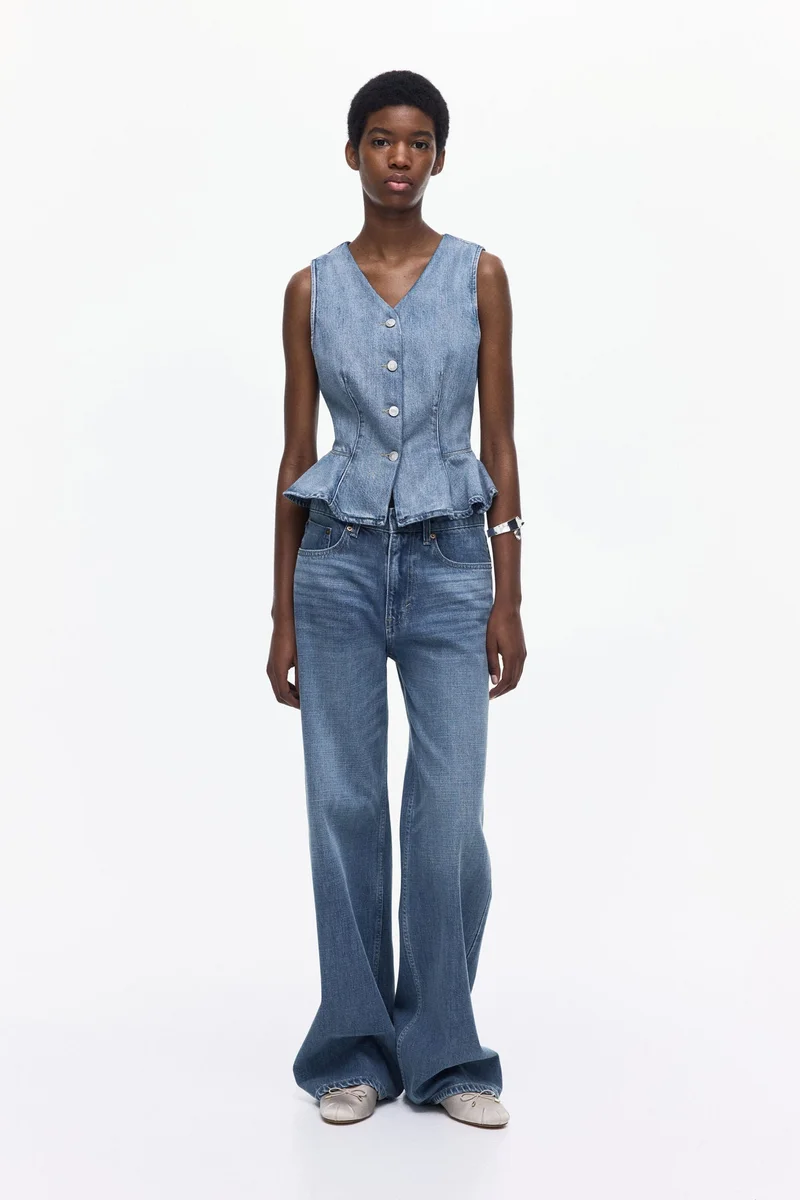 H&M Denim peplum waistcoat