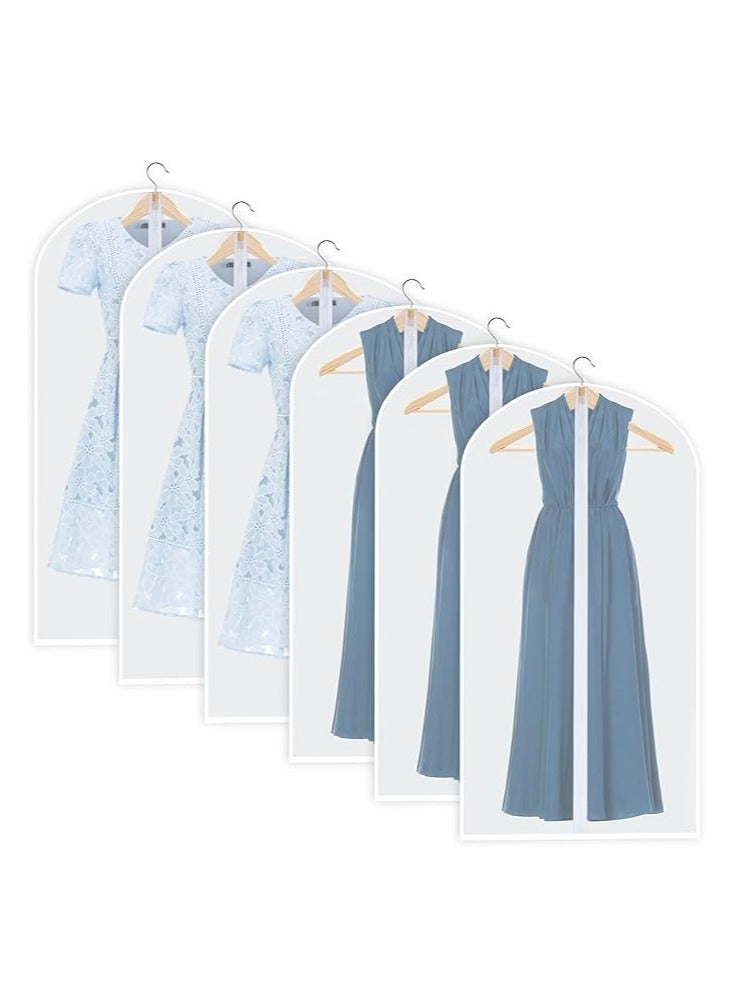 6 Pack Garment Bags for Hanging Clothes Dust Resistant Clothing Bags PEVA Breathable Clothes Protectors with Zipper for Dress, Bags, Coat（60×120CM）  - Image 1