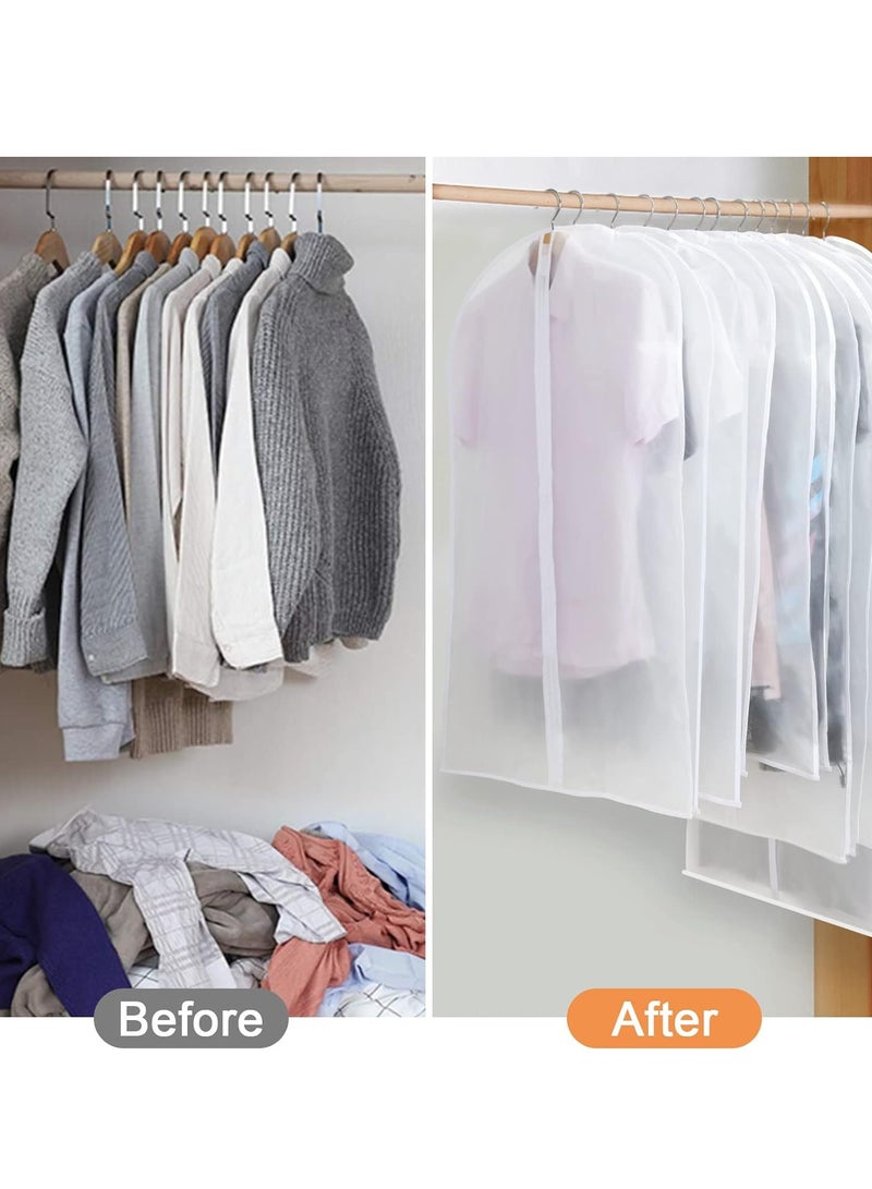 6 Pack Garment Bags for Hanging Clothes Dust Resistant Clothing Bags PEVA Breathable Clothes Protectors with Zipper for Dress, Bags, Coat（60×120CM）  - Image 2
