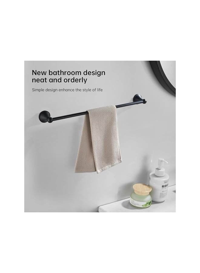promass Bath Towel Rack Wall Mounted Towel Bar Bathroom Hardware Accessories Towel Holder (Black) - Image 5