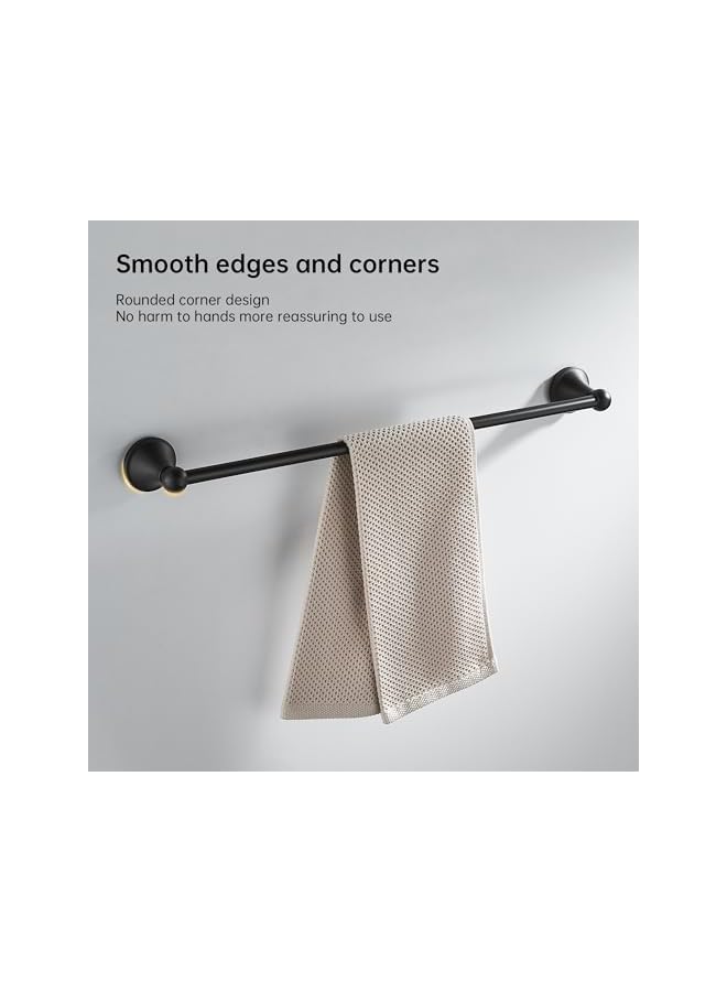 promass Bath Towel Rack Wall Mounted Towel Bar Bathroom Hardware Accessories Towel Holder (Black) - Image 3