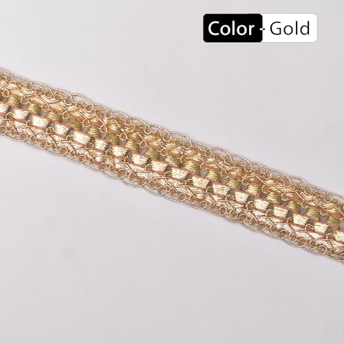 Embroiderymaterial Gota Patti Lace Boarder Heavy Lace for Saree, Craft, Blouse, Lehnga, Suit & Decoration (2.5CM Width, Gold, 17 Mtr) - Image 4