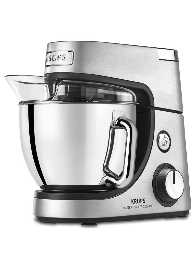 Krups - Krups KA631D Stand Mixer Master Perfect Gourmet 1100 Watts 8 Speeds 4.6L Stainless Steel Bowl 5 Accessories: Baking Set, Flex-Bowl, Shredding Unit Brushed Stainless Steel - Image 1