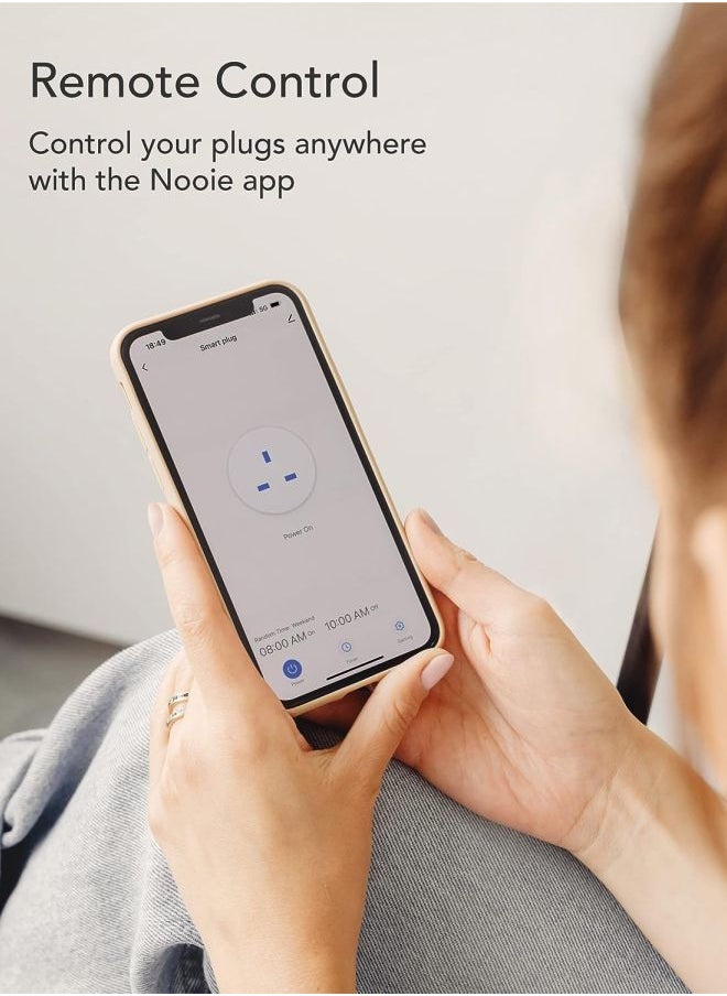 Nooie - 13A WiFi Smart Plug with Alexa and Google Home, Alexa Smart Plug with Voice Control, Alexa Plug Remote Control Timer, 2.4 GHz Wi-Fi Only(4 Packs) - Image 1