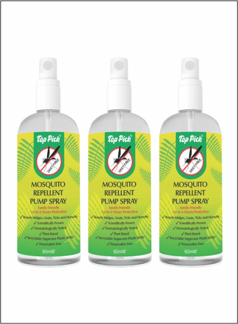 Top Pick Long-Lasting Protection - The Best Family-Friendly Mosquito Repellent Pump Spray Combo Pack of 3