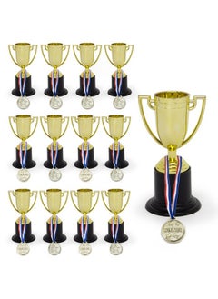 Kidsthrill KIDSTHRILL Bulk Pack of Trophy and Awards for Kids | 12 Piece Set Plastic Golden Cup Trophies l Great for Party Favors, Prizes, Sport Events  - Image 1