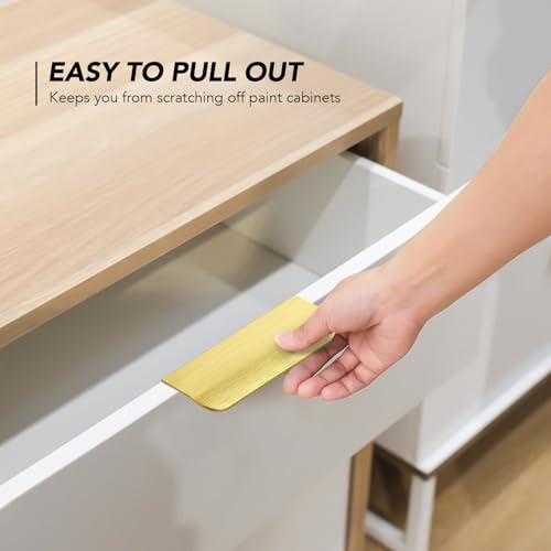 Ravinte Hardware 8 Pack Gold Cabinet Handles, 4 Inch (102mm) Finger Edge Pulls, 3 Inch Hole Center, Finger Pulls for Cabinets - Image 4