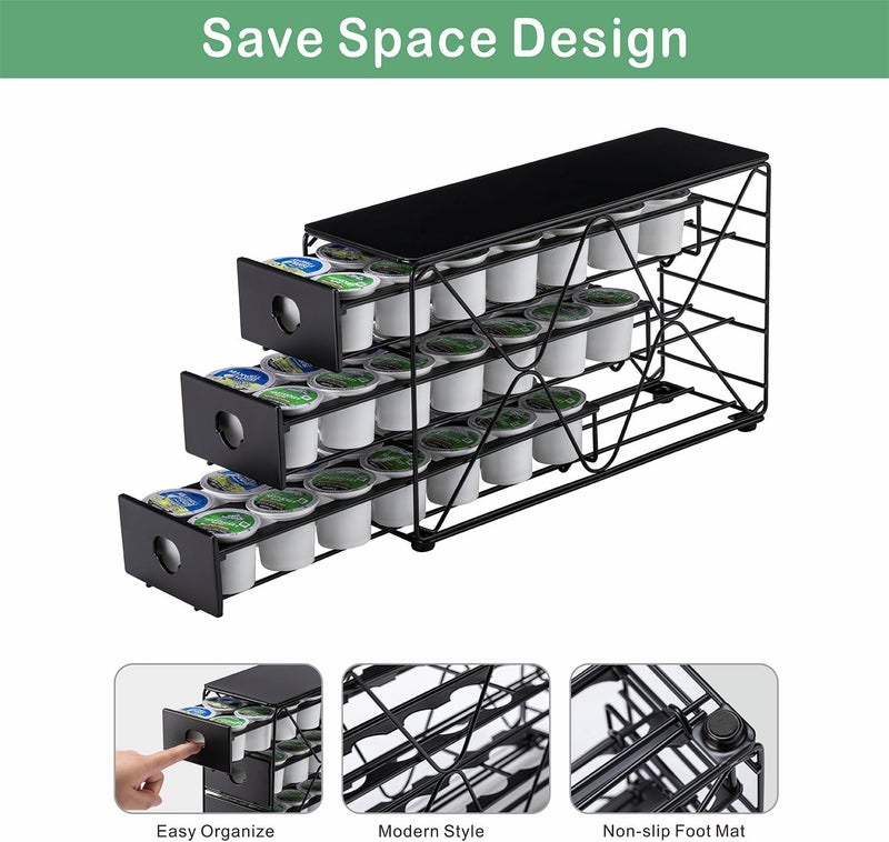 Flagship K Cup Holder 3 Tier Coffee Pod Holder for K Cup Organizer Save Space Countertop Kitchen (42 Pods Capacity) - Image 4