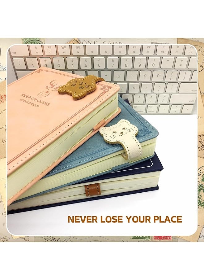erorex - Leather Magnetic Bookmarks 3 Pack Convenient Book Marker Cat Face Shape Magnet Bookmark Christmas Star Personalized Vintage Bookmark Vintage Bookmarks Cat Cat - Image 1