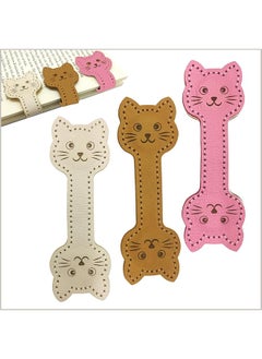 Leather Magnetic Bookmarks 3 Pack Convenient Book Marker Cat Face Shape Magnet Bookmark Christmas Star Personalized Vintage Bookmark Vintage Bookmarks Cat Cat