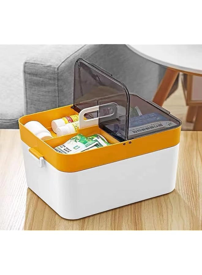 Raxoom Multifunctional Medicine Chest Large Capacity First Aid Kit, Family First Aid Box Medicine Box Organizer, Plastic Medical Storage Box with Portable Handle (Style 3) - Image 4