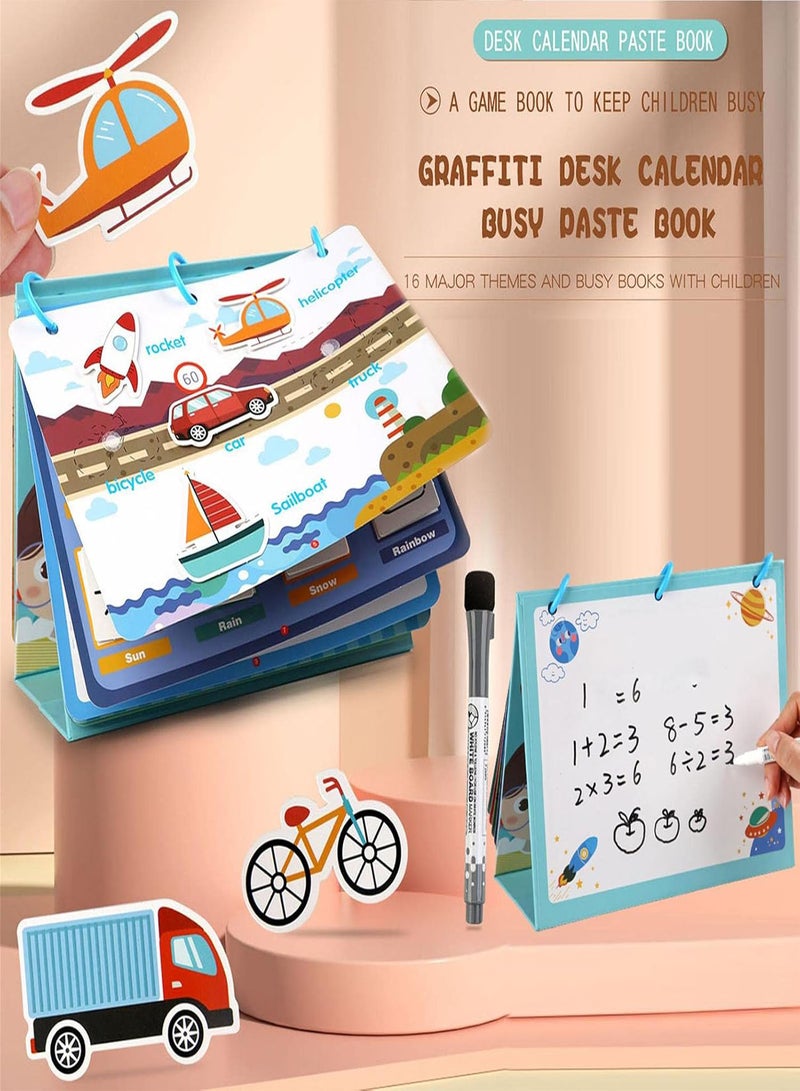 GGOOT 5 Pcs Busy Book For Toddlers 1-3 - Montessori Preschool Busy Book For Kids Learning Activity,Magic Stickers Preschool Learning Activities Sensory Toy For Special Needs Toys - Image 2