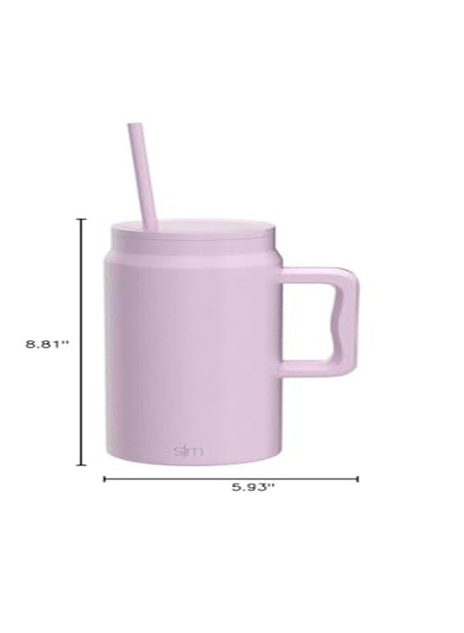 Simple Modern 50 oz Mug Tumbler with Handle and Straw Lid | Reusable Insulated Stainless Steel Large Travel Jug Water Bottle | Valentines Gifts For Him & Her | Trek Collection | 50oz | Lavender Mist - Image 3
