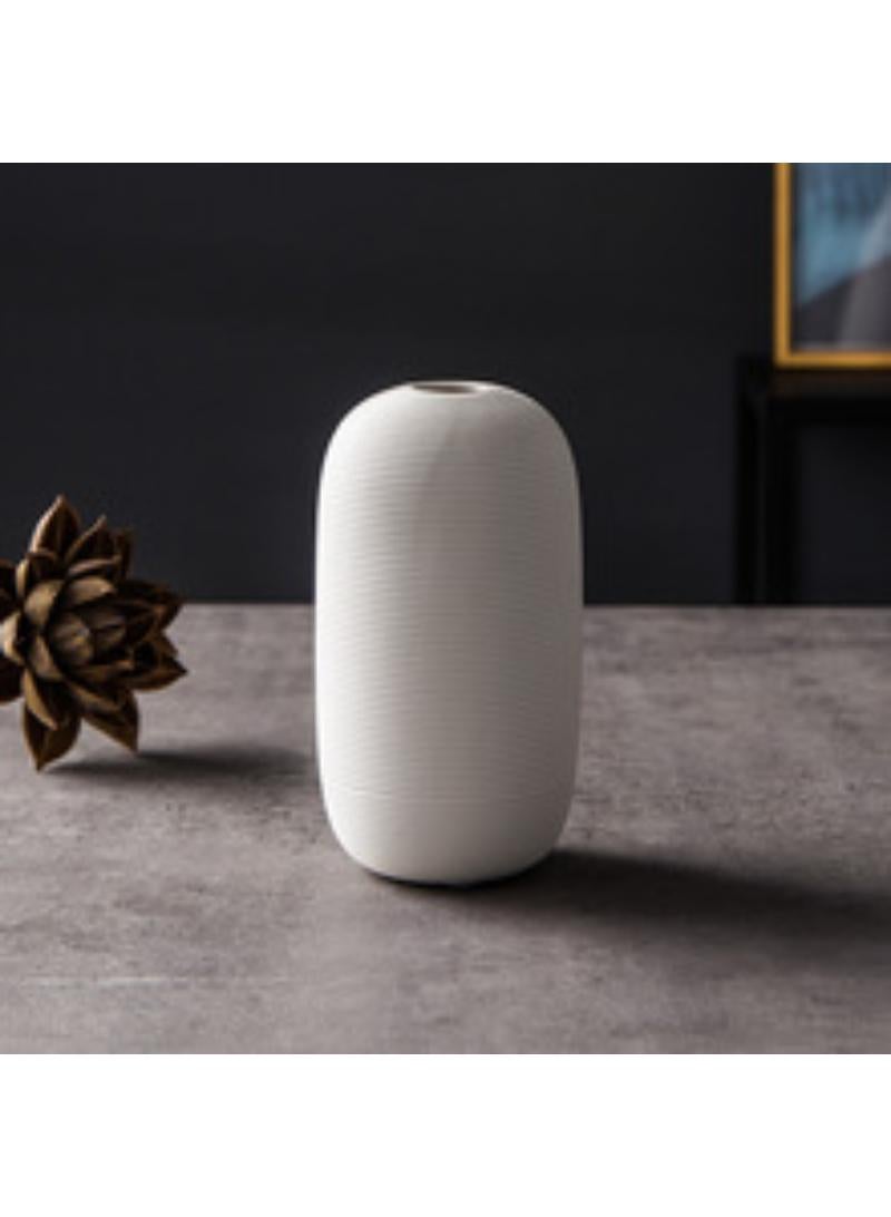 الأزرق جي دبليو مزهرية بورتسي لاينز الفخارية الفخارية الفاخرة باللون الأبيض - مزهرية سيراميك مقوى - مزهرية زهور بارتفاع 10 بوصة - مزهرية زهور (أبيض) - Image 3