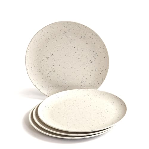 Red Butler Eco-Friendly Bamboo Fiber Plates | Set of 4 Dinner Plates (11-Inch) | Reusable and Stain Resistant | Sturdy Weight and Durable | Microwave & Dishwasher Safe | Classic Design - Image 1