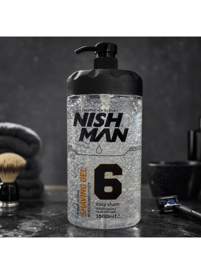 NISHMAN Professional Shaving Gel No.6 – 1500ml - Image 2