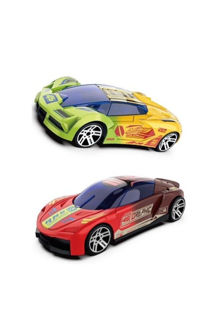 Pack of 2 Alloy Car Model 1:64 Temperature Sensitive Color Change Racing Car Shock Resistant Sports after 35°C - Image 1
