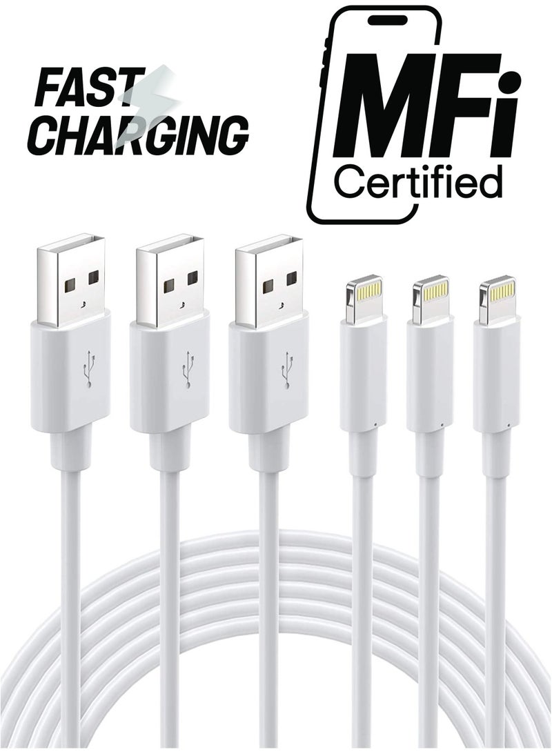 Generic iPhone Charger Lightning Cable - Apple MFi Certified 3Pack 2M Lightning to USB A Cable for iPhone SE 2020 11 Xs Max XR X 8 Plus 7 Plus 6 Plus 5s SE iPad Pro and More  - Image 1