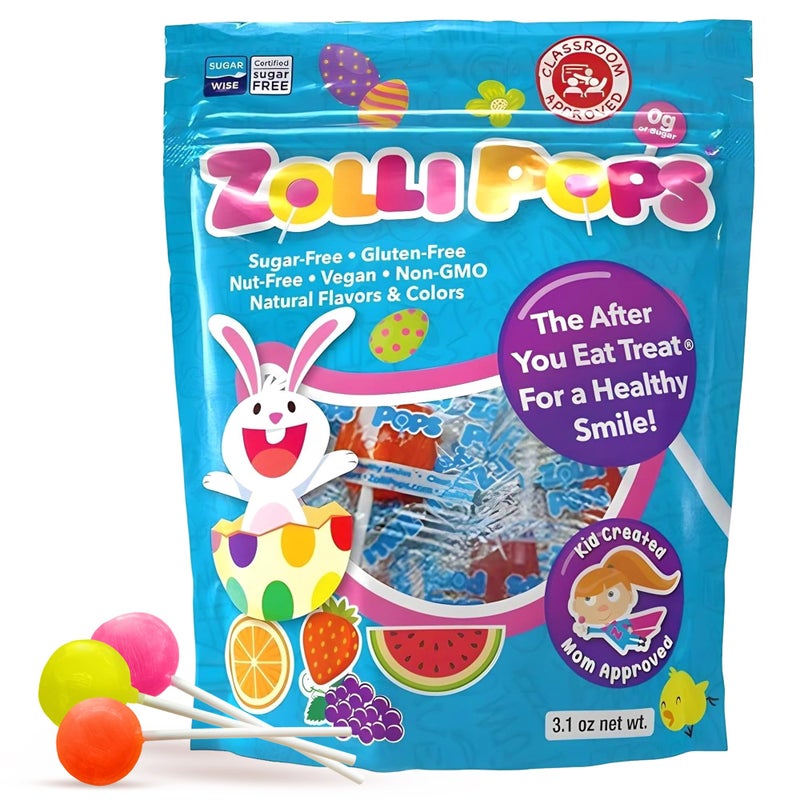 Zollipops Easter Bunny Clean Teeth Pops Sugar Free Candy with Xylitol DyeFree Lollipops Keto DiabeticFriendly DentistApproved Treats for Kids Natural Fruit Flavors 31 oz - Image 2