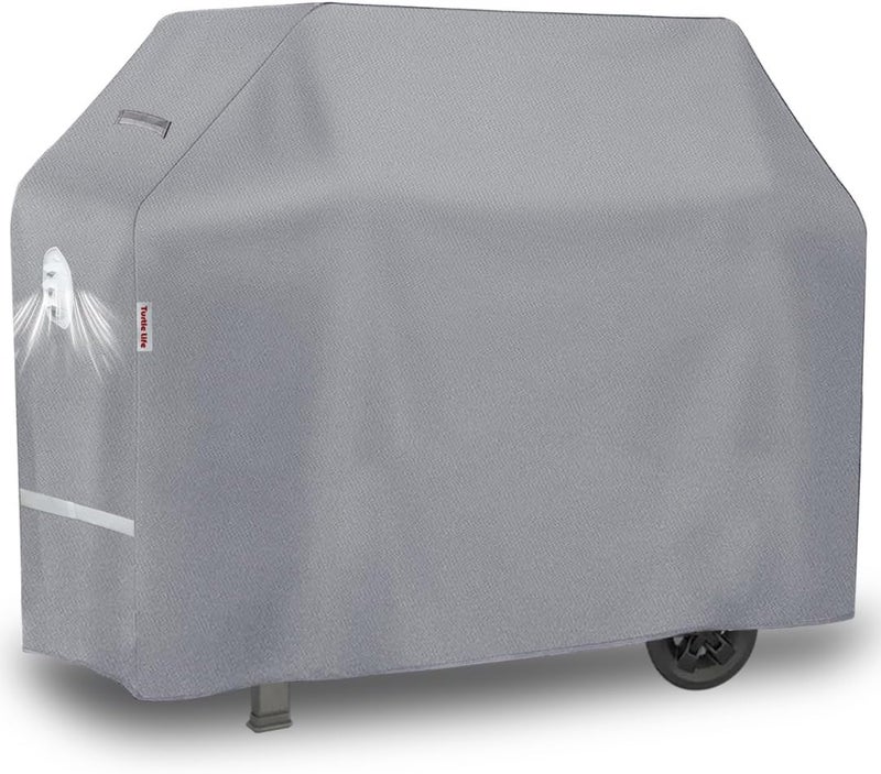 Turtle Life BBQ Grill Cover, 70 Inch Heavy Duty Waterproof 5-6 Burner Barbecue Gas Grill Covers for Weber Genesis Summit Char-Broil Deluxe, Gray - Image 1