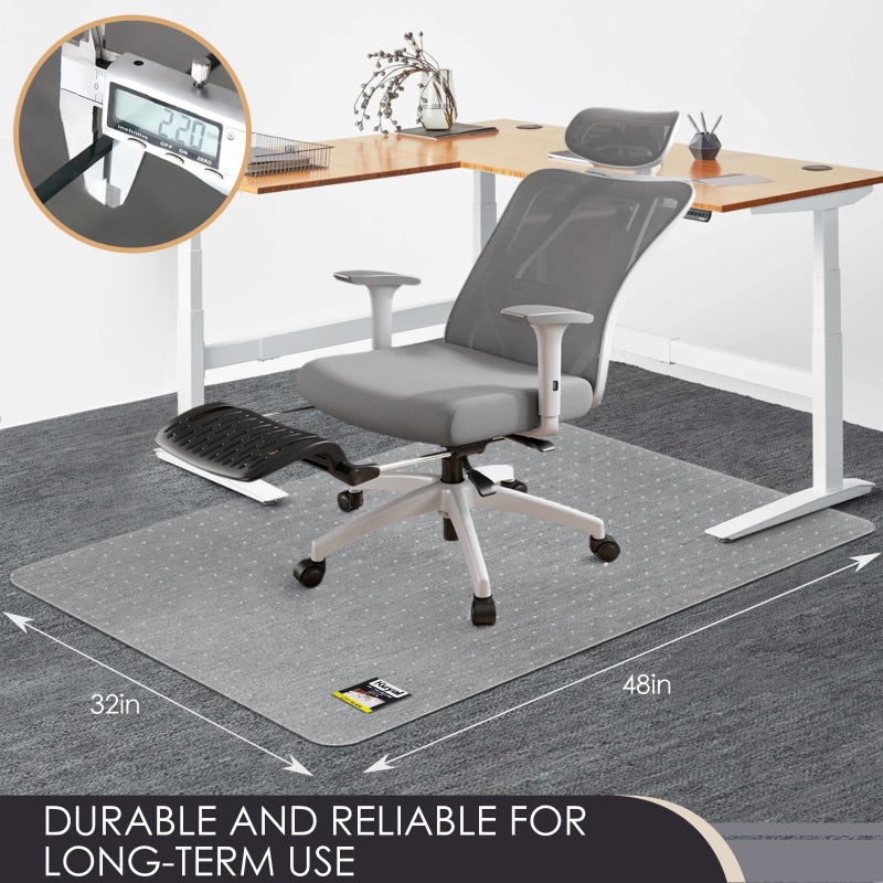 Kuyal Office Chair Mat for Carpet, 32x48 Clear Heavy Duty Computer Chair Mat, Under Desk Protector Carpeted Floors Mat, Easy Chair Movement,Ship Flat - Image 4