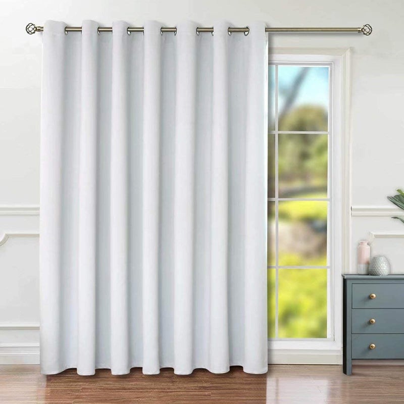 BGment Room Darkening Blackout Curtains Fashion Sliding Door Curtain 100 X 84 Inches Wide Thermal Room Divider Window Curtain 1 Panel Greyish White 84 Length X Wide 100