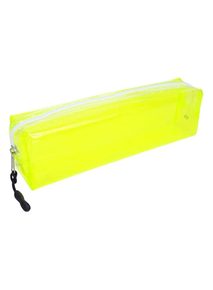 حقيبة أقلام رصاص شفافة صغيرة ملونة من ium، حقيبة قرطاسية بلاستيكية بسيطة للطلاب، حقيبة مستحضرات التجميل النسائية، حقيبة مستحضرات التجميل للسفر، سهلة التخزين، حجم صغير - Image 2