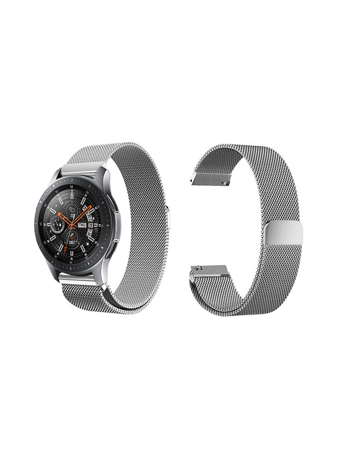 بيرفيي سوار بديل بتصميم إيطالي وبنمط شبكي لساعة سامسونج جالاكسي فضي