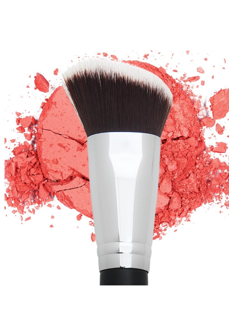 Beauty Junkees - Beauty Junkees Angled Blush Brush for Cheeks – Bronzing Brush for Liquid, Cream, Mineral Powder Makeup Bronzer Contour Brush, Synthetic Kabuki Brush - Image 1