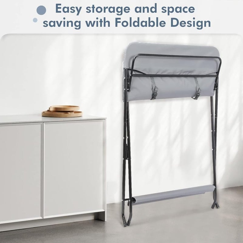 Fantastic-Kids-Toys (GREY) Adjustable Height Foldable Baby Changing Table with Nursery Organizer and Storage Shelf for Newborns and Infants 80 x 66 x 98 cm - Image 3