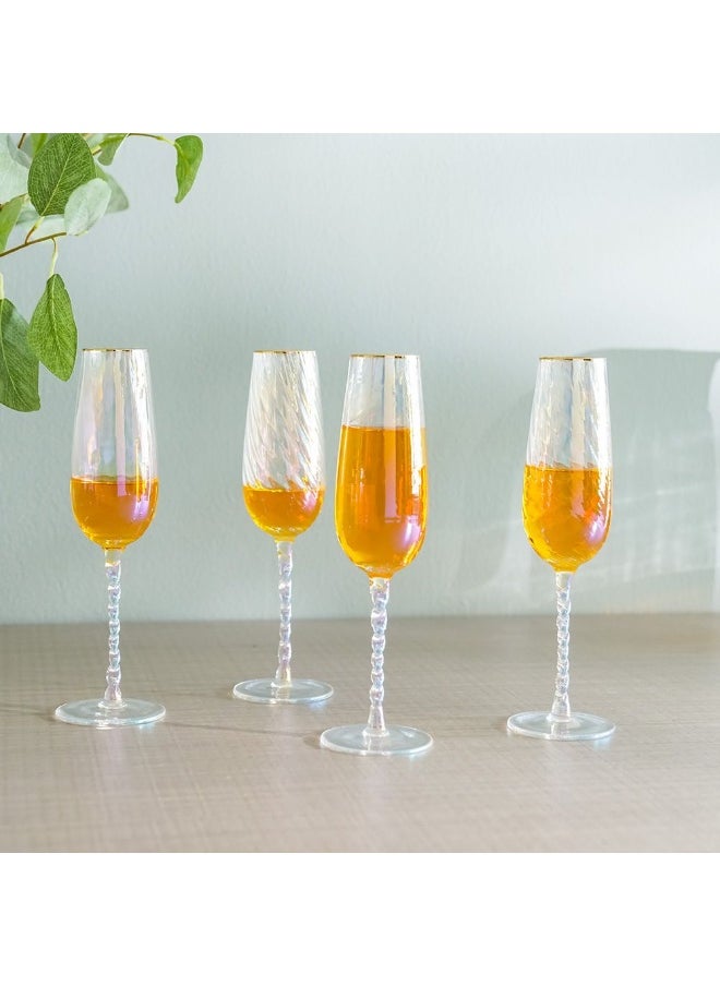 DANUBE HOME Youthfulbite 4-Piece Flute Glass Set 270Ml Elegant And Durable Ideal For Champagne Prosecco Or Sparkling Wine Perfect For Special Occasions Bars Or Home Use  - Image 3