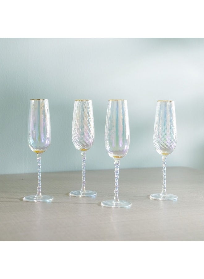DANUBE HOME Youthfulbite 4-Piece Flute Glass Set 270Ml Elegant And Durable Ideal For Champagne Prosecco Or Sparkling Wine Perfect For Special Occasions Bars Or Home Use  - Image 4