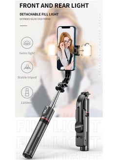 Generic 45.66‘’Selfie Stick Tripod with double fill light, Extendable Stainless Steel Tripod with Rechargeable Bluetooth Remote, Compatible with iPhone and Android Smartphones, Perfect for Travel, Vlog, Video and Photo  - Image 2