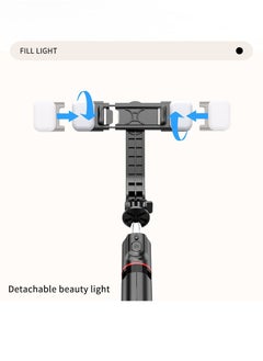 Generic 45.66‘’Selfie Stick Tripod with double fill light, Extendable Stainless Steel Tripod with Rechargeable Bluetooth Remote, Compatible with iPhone and Android Smartphones, Perfect for Travel, Vlog, Video and Photo  - Image 4
