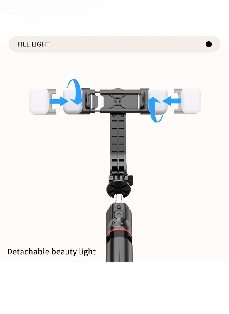 Generic - 45.66‘’Selfie Stick Tripod with double fill light, Extendable Stainless Steel Tripod with Rechargeable Bluetooth Remote, Compatible with iPhone and Android Smartphones, Perfect for Travel, Vlog, Video and Photo - Image 1
