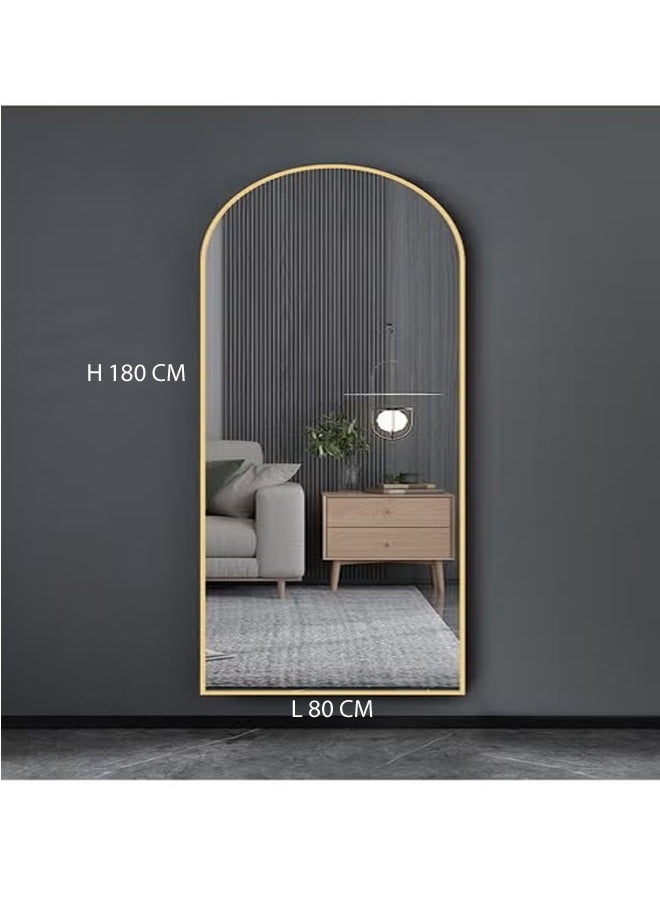 كيكي مرآة خلع الملابس قائمة كاملة الطول 80 × 180 لون ذهبي - Image 3