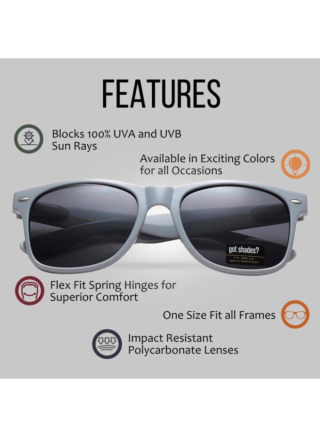 Got Shades Wholesale Bulk Unisex 80's Retro 100% UV Sunglasses for Adults - 10 Pack - w/Flex Hinges - Image 3