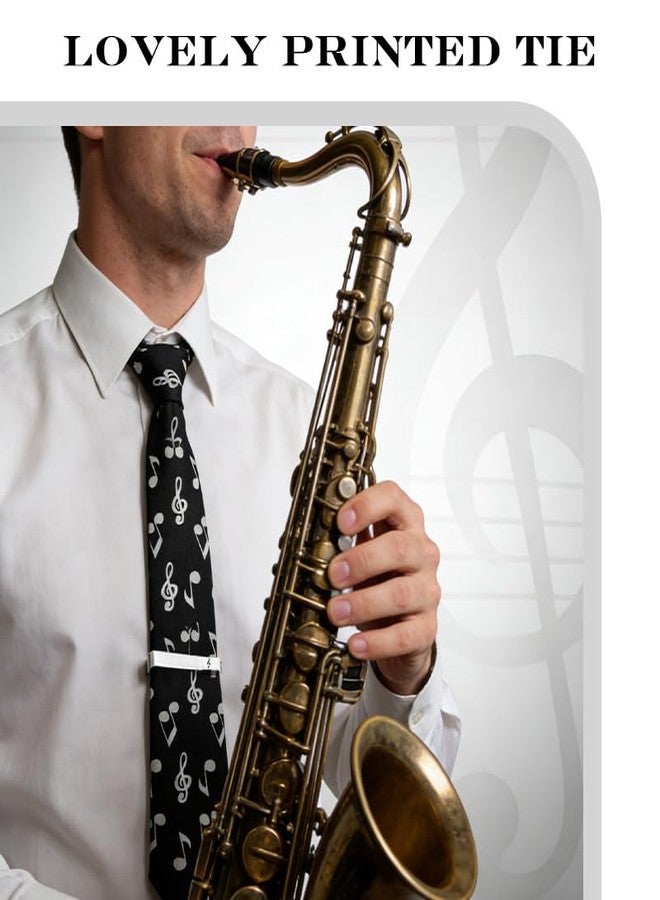 Sdopbinbin Mens Musical Note Tie Clip for Men Boys Music Valentines Day Gifts for Him Husband Son Musician Birthday Gift for Grandson Brother Music Lovers Gifts for Men Teens Engraved Tie Clip with Music Note - Image 3