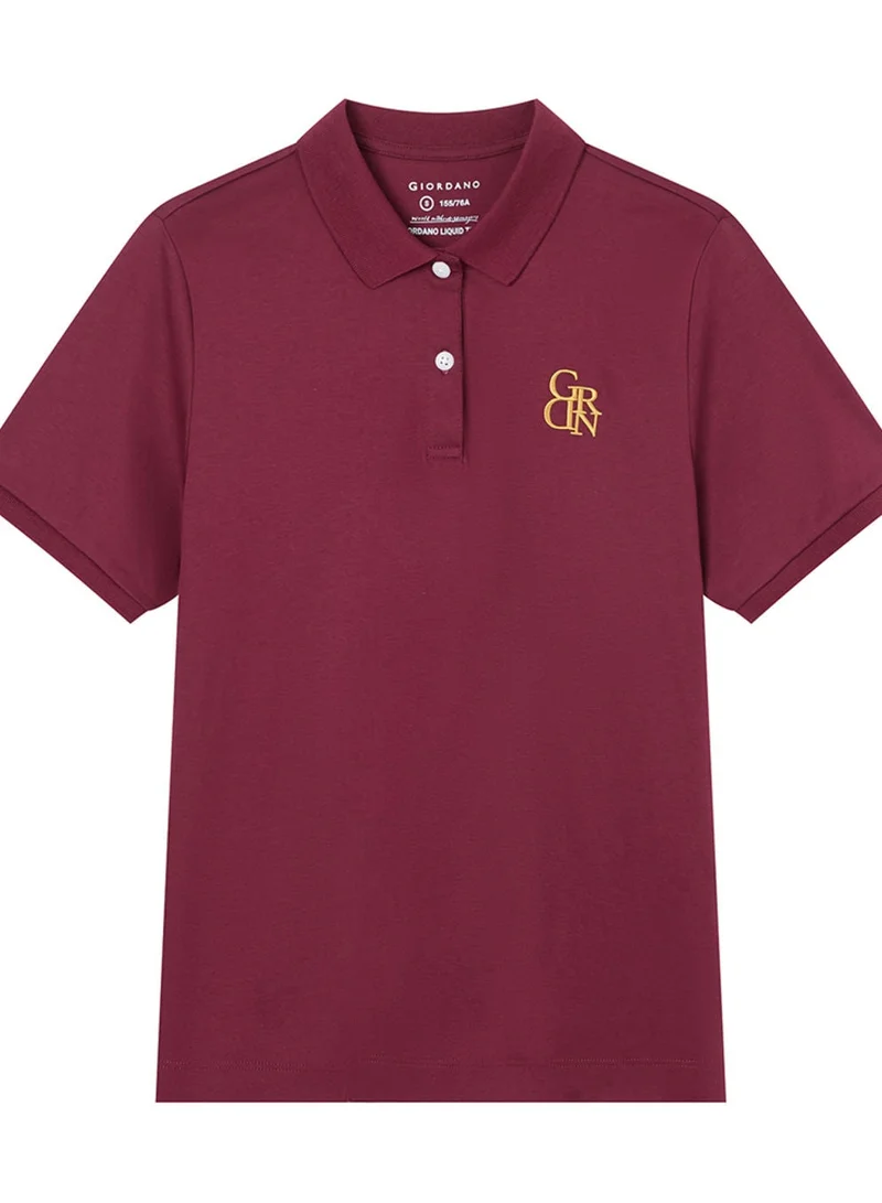 GIORDANO  Women’s Embroidered Cotton Liquid Touch Polo for Women | Best Price UAE