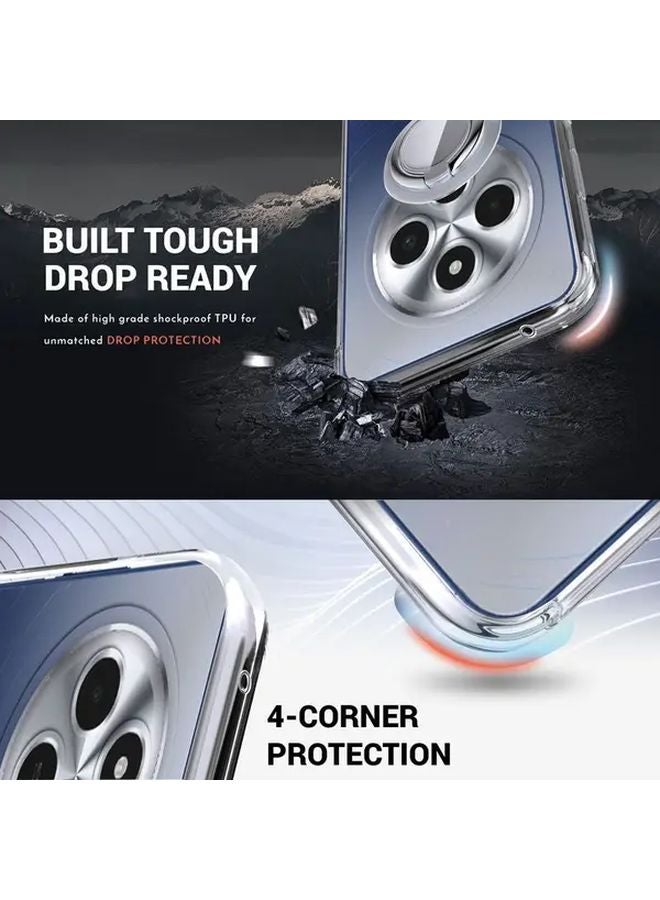 Redmi 13C 5G Case Slim Transparent with 360 Rotatable Ring Holder 12ft Drop Protection - Image 3