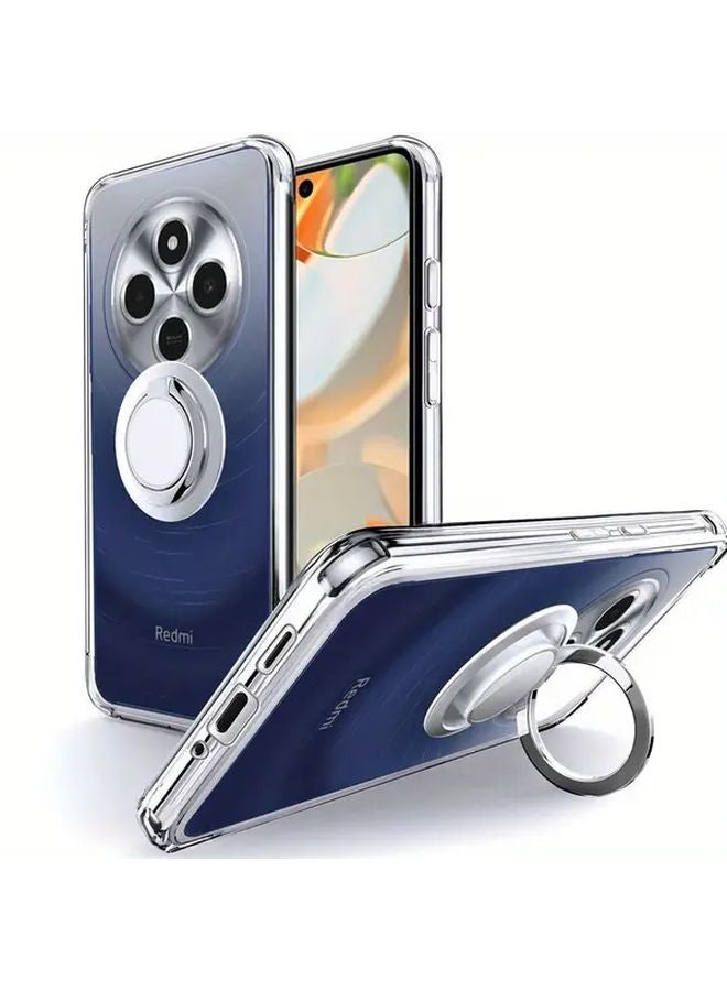 Redmi 13C 5G Case Slim Transparent with 360 Rotatable Ring Holder 12ft Drop Protection - Image 2