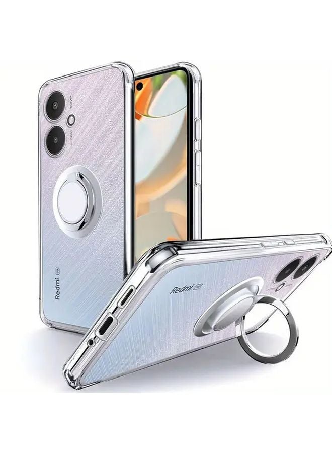 Redmi 13C 5G Case Slim Transparent with 360 Rotatable Ring Holder 12ft Drop Protection - Image 1
