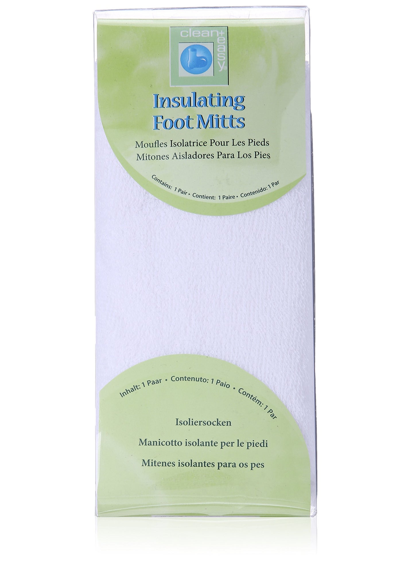 Clean + Easy Clean + Easy Insulating Foot Mitts, Terry Cloth Thermal Booties for Paraffin Treatment and Home DIY Spa, Soothes Cracked Heels, Made of 100% Cotton, One Size fits all, Washable and Easy to Use, 1 pair 