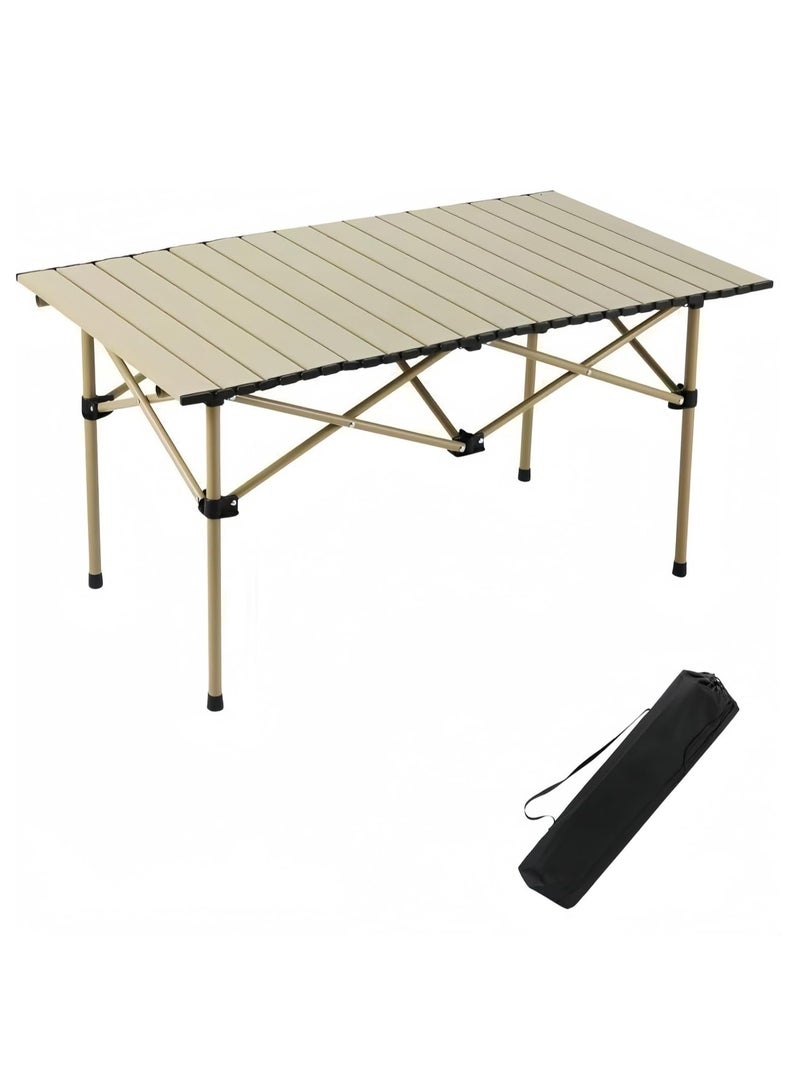 CIMIA Folding Camping Table, Portable Beach Table,with Portable Bag，Suitable for Indoor, Outdoor, Camping, Backyard, Party, Patio, The Yellow Camping Table at The Beach  - Image 1