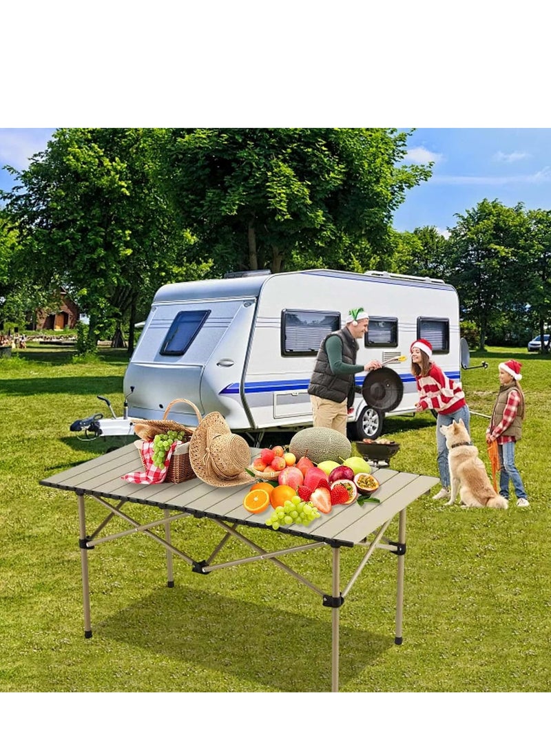 CIMIA Folding Camping Table, Portable Beach Table,with Portable Bag，Suitable for Indoor, Outdoor, Camping, Backyard, Party, Patio, The Yellow Camping Table at The Beach  - Image 3
