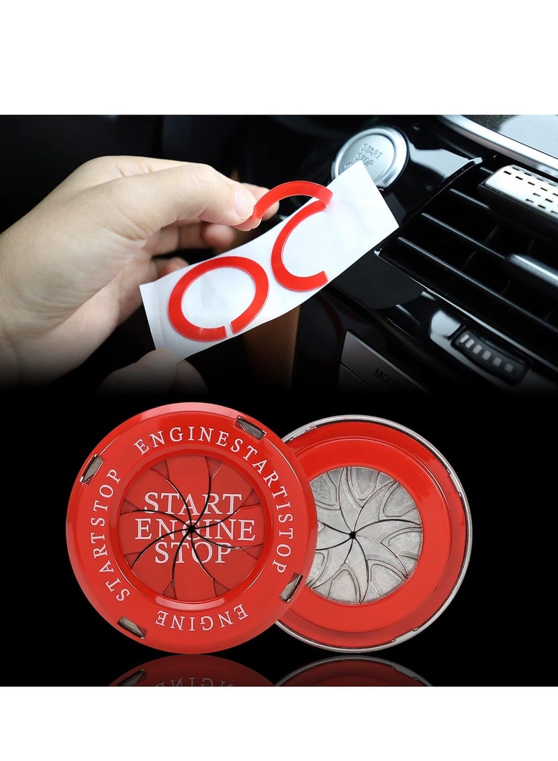 SYOSI Rotary Engine Start Stop Push Button Cover Trim for Car Interior Accessories Ignition Protector Decoration Cap Sport Racing Modification Ring Anti Scratch Car Button Decoration Ring - Image 3